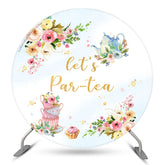 Théière Floral Lets Par-tea Toile de fond ronde pour la fête